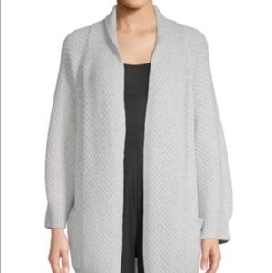 VINCE Cardigan Knit Wool Cashmere Cardigan Textured Pockets Chunky Gray Medium